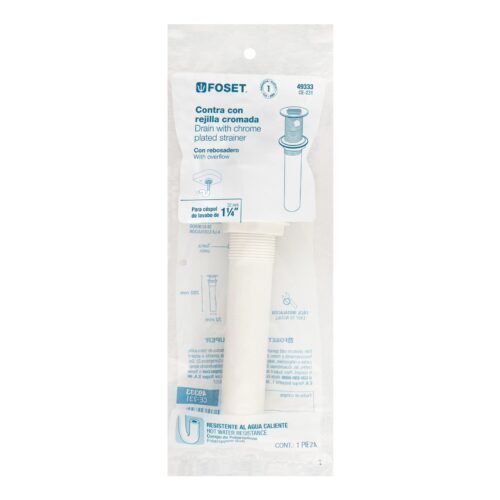 49333 - Contra para lavabo c/rebosadero, polipropileno, 1-1/4"