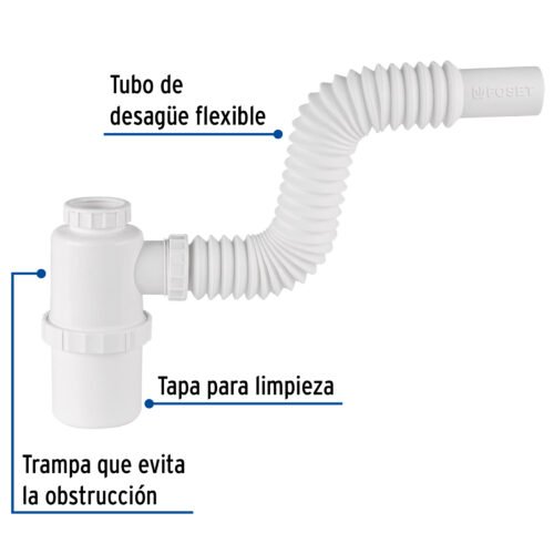 49334 - Céspol de bote 1-1/2", s/contra, polipropileno, p/fregadero