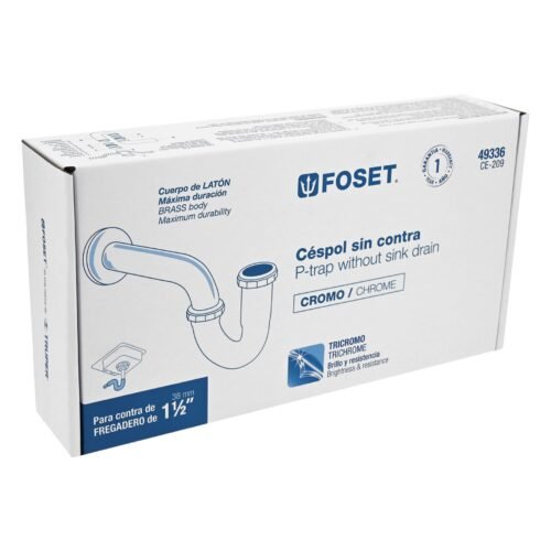 49336 - Céspol 1-1/2", sin contra, latón cromo, para fregadero