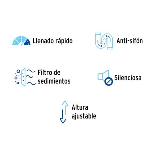 49338 - Válvula de llenado, ajustable, de plástico para tanque bajo