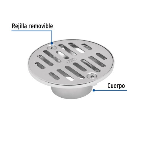 49350 - Resumidero 3-1/2" redondo metálico, Foset