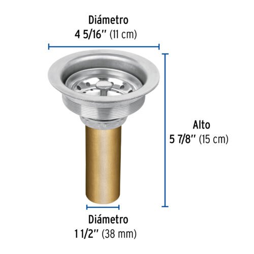49352 - Contracanasta 3-1/2" inox, tubo latón, Foset