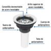 49353 - Contracanasta 3-1/2" inox, tubo plástico, Foset