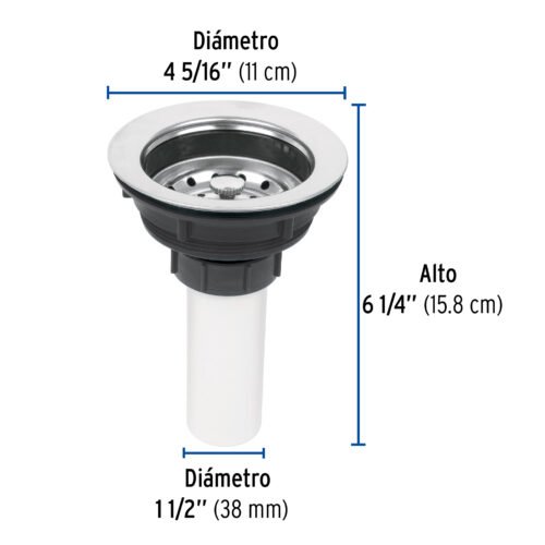 49353 - Contracanasta 3-1/2" inox, tubo plástico, Foset
