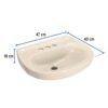 49356 - Lavabo de porcelana con rebosadero, marfil, FOSET