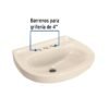 49356 - Lavabo de porcelana con rebosadero, marfil, FOSET