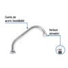 49360 - Cuello corto para mezcladora de fregadero, cromo, Aqua