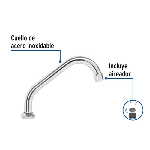 49360 - Cuello corto para mezcladora de fregadero, cromo, Aqua