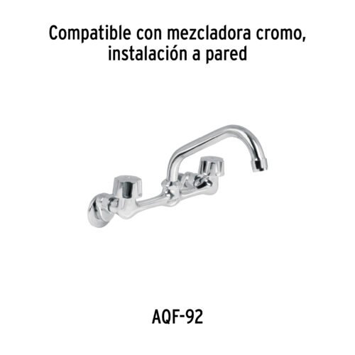 49360 - Cuello corto para mezcladora de fregadero, cromo, Aqua