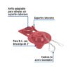 49362 - Sapo 2" para WC, silicona, rojo, cadena inox, Foset