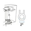 49362 - Sapo 2" para WC, silicona, rojo, cadena inox, Foset