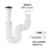 49365 - Céspol flexible 1-1/4", contra, polipropileno, para lavabo