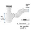 49371 - Céspol de bote 1 1/2", contra, polipropileno, para fregadero
