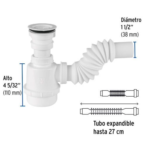 49371 - Céspol de bote 1 1/2", contra, polipropileno, para fregadero