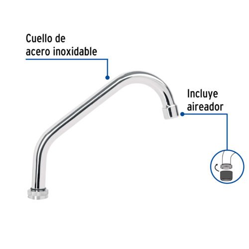 49375 - Cuello corto para mezcladora de fregadero, cromo, Basic