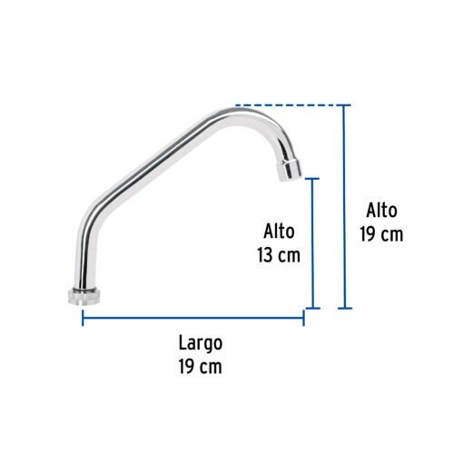 49375 - Cuello corto para mezcladora de fregadero, cromo, Basic