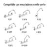 49375 - Cuello corto para mezcladora de fregadero, cromo, Basic
