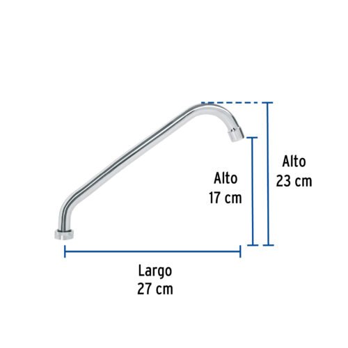 49376 - Cuello largo para mezcladora de fregadero, cromo, Basic
