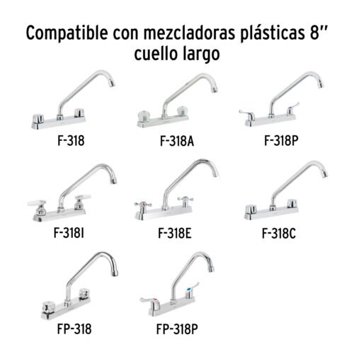 49376 - Cuello largo para mezcladora de fregadero, cromo, Basic