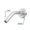 49378 - Brazo de acero cromado y chapetón de acero inox p/regadera