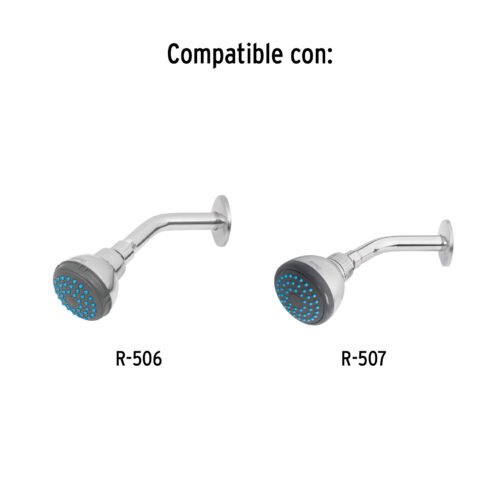49378 - Brazo de acero cromado y chapetón de acero inox p/regadera