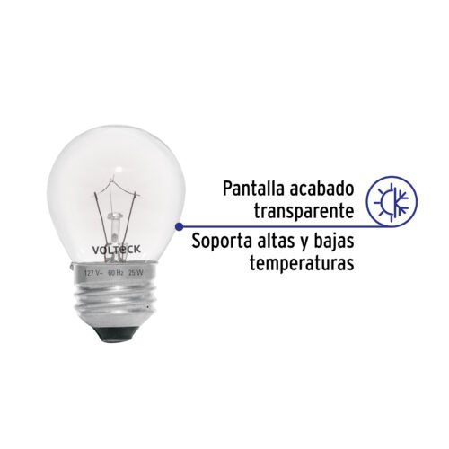 49384 - Foco incandescente 25W para horno/refrigerador, transparente