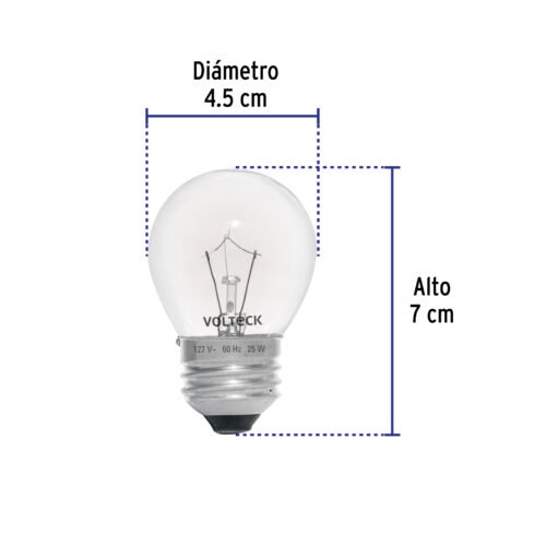 49384 - Foco incandescente 25W para horno/refrigerador, transparente