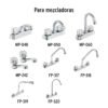 49389 - Juego de manerales hex de ABS p/lav-fregadero, cromo, Basic
