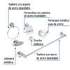 49395 - Juego de 6 accesorios para baño metálicos, Foset Aqua