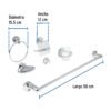 49395 - Juego de 6 accesorios para baño metálicos, Foset Aqua