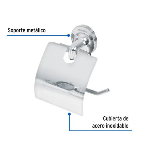 49397 - Portarrollo con cubierta de acero inoxidable, Foset Aqua