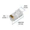 49406 - Plug RJ45 CAT5E, Bolsa con 20 piezas, VOLTECK
