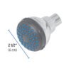 49412 - Regadera redonda de ABS 2-1/2" gris-cromo sin brazo, Basic