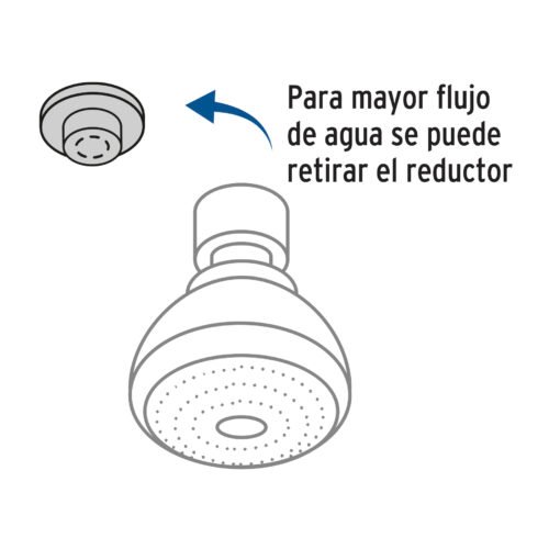 49413 - Regadera redonda de ABS 3" sin brazo, Foset Basic