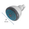 49413 - Regadera redonda de ABS 3" sin brazo, Foset Basic