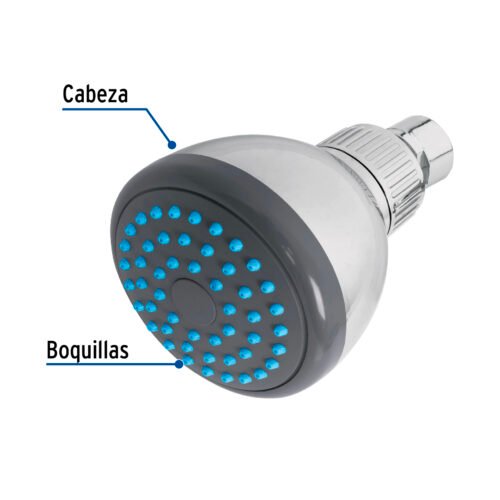 49413 - Regadera redonda de ABS 3" sin brazo, Foset Basic