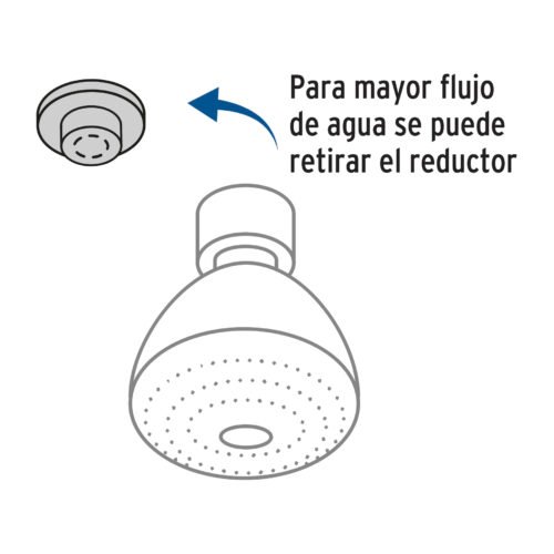 49415 - Regadera redonda de ABS 3", 5 funciones, sin brazo, Aqua