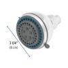 49415 - Regadera redonda de ABS 3", 5 funciones, sin brazo, Aqua