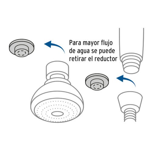 49433 - Regadera 3" con extensión tipo teléfono 5 funciones, Aqua