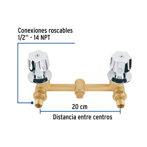 49445 - Mezcladora empotrar, compresión, c/manerales, Foset