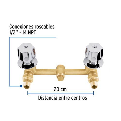49446 - Mezcladora empotrar, 1/4 vuelta, c/manerales, Foset