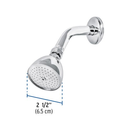 49448 - Regadera cónica 2-1/2" brazo y chapetón de acero, Foset Aqua