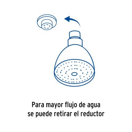 49448 - Regadera cónica 2-1/2" brazo y chapetón de acero, Foset Aqua