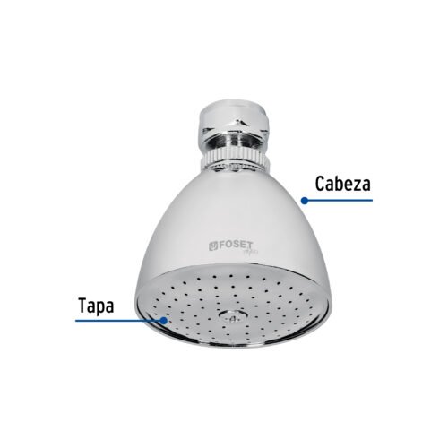 49449 - Regadera cónica metálica 2-1/2" sin brazo, Foset Aqua
