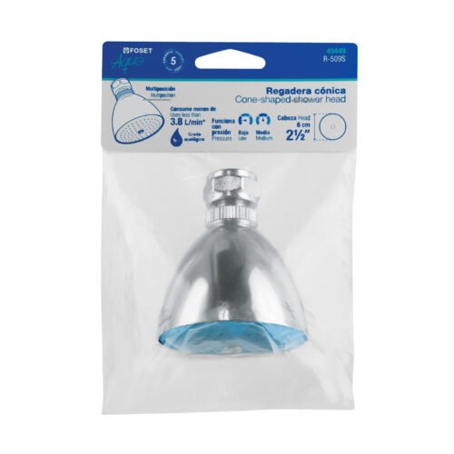 49449 - Regadera cónica metálica 2-1/2" sin brazo, Foset Aqua