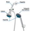49450 - Regadera 2-1/2" con extensión tipo teléfono, Foset Basic