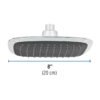 49453 - Regadera cuadrada plato ancho 8" gris-cromo, sin brazo, Aero