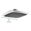 49454 - Regadera cuadrada plato ancho 6" gris-cromo, sin brazo, Aero