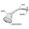 49460 - Regadera redonda 2-3/4" en latón, chorro fijo, Foset Aero