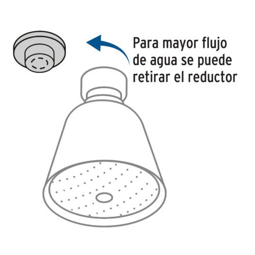 49460 - Regadera redonda 2-3/4" en latón, chorro fijo, Foset Aero